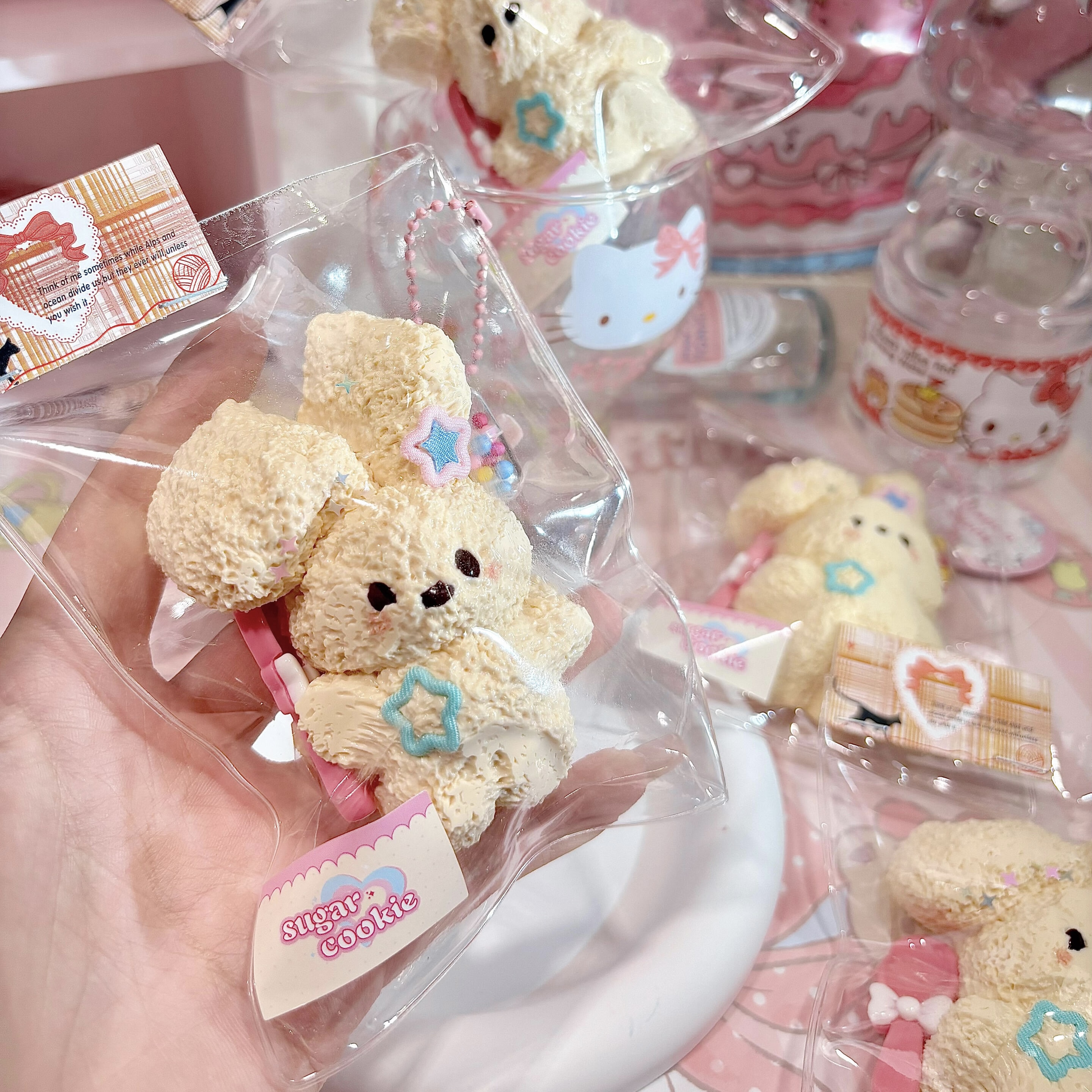 Glutton Ear Bunny Squishy Keychain Handmade  Silicone Stress Squeezies Toy