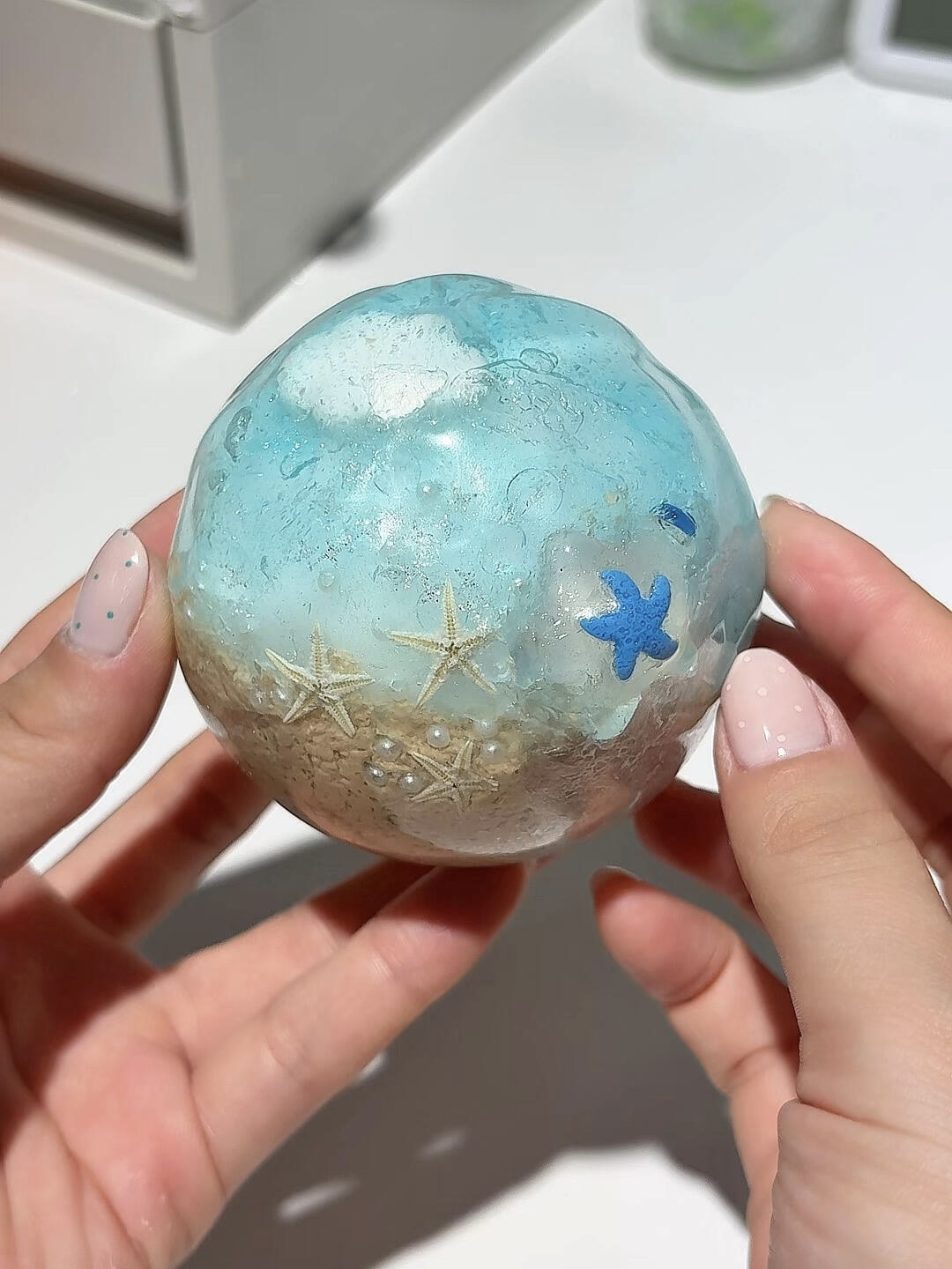 TEXTURE Handmade Crispy Stress Ball Fidget Squishy Toy --- Ocean