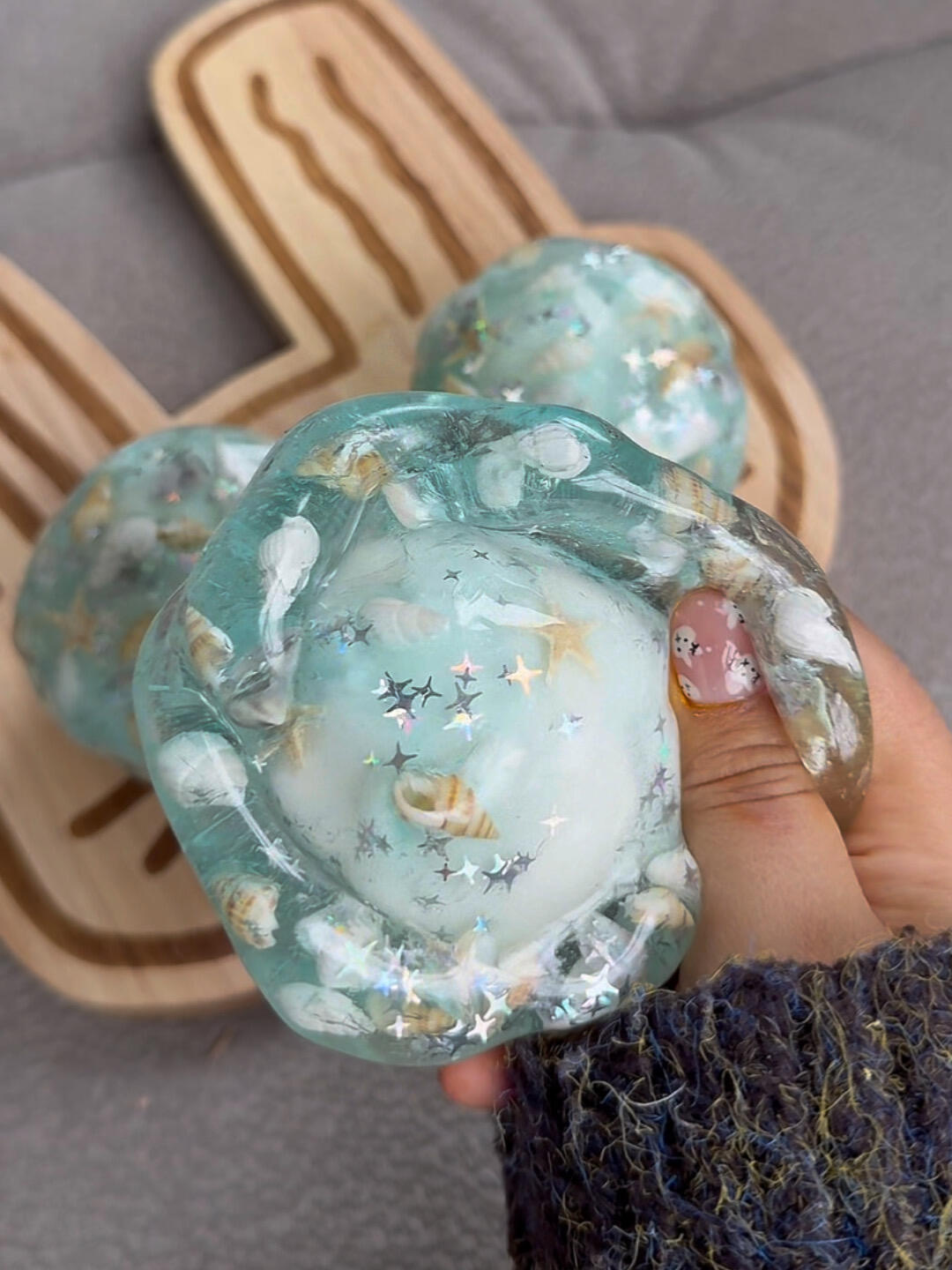 Handmade Crispy Stress Filled Burst Beads Ball Fidget Squishy Toy