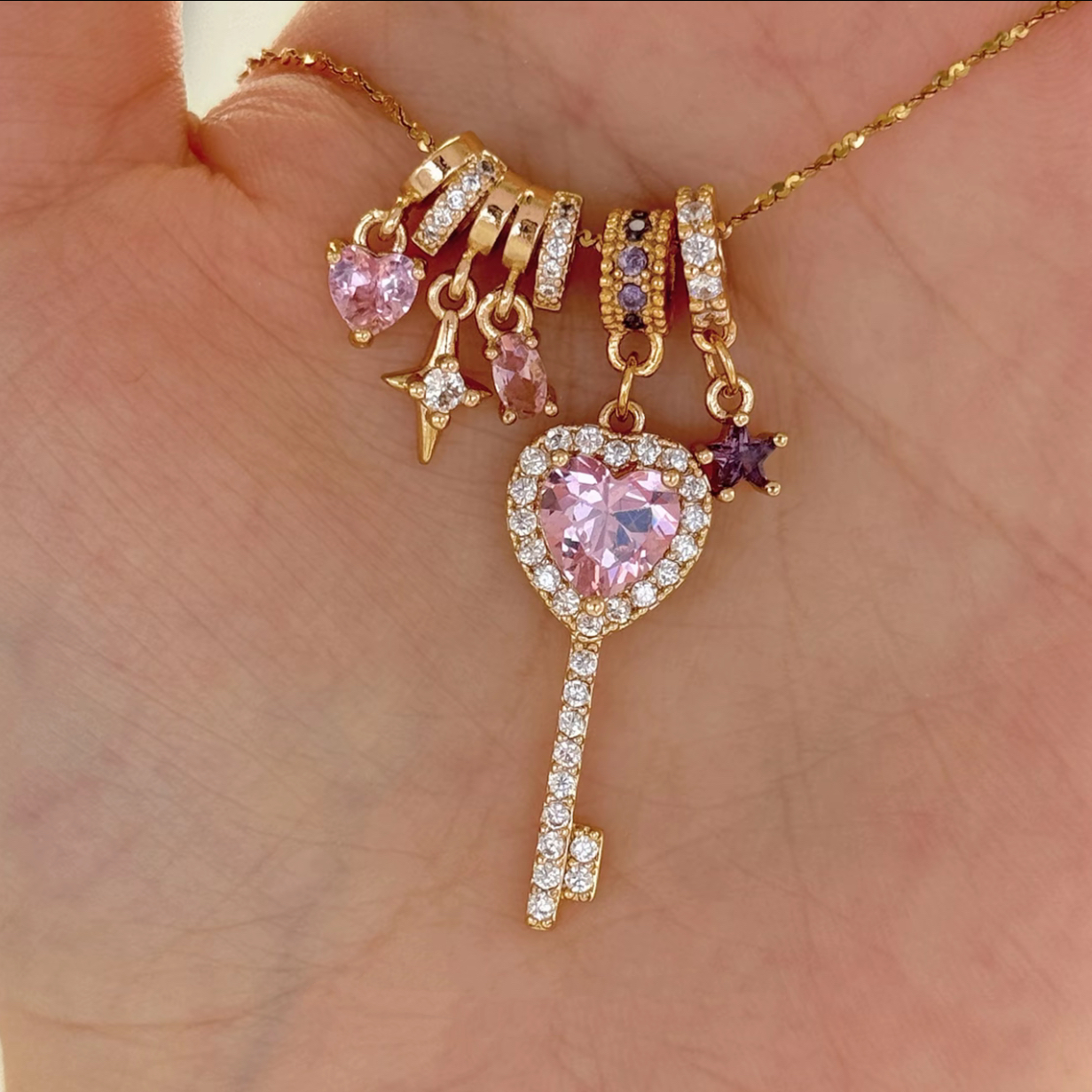 Love Letter Key Handmade Name Letter Necklace