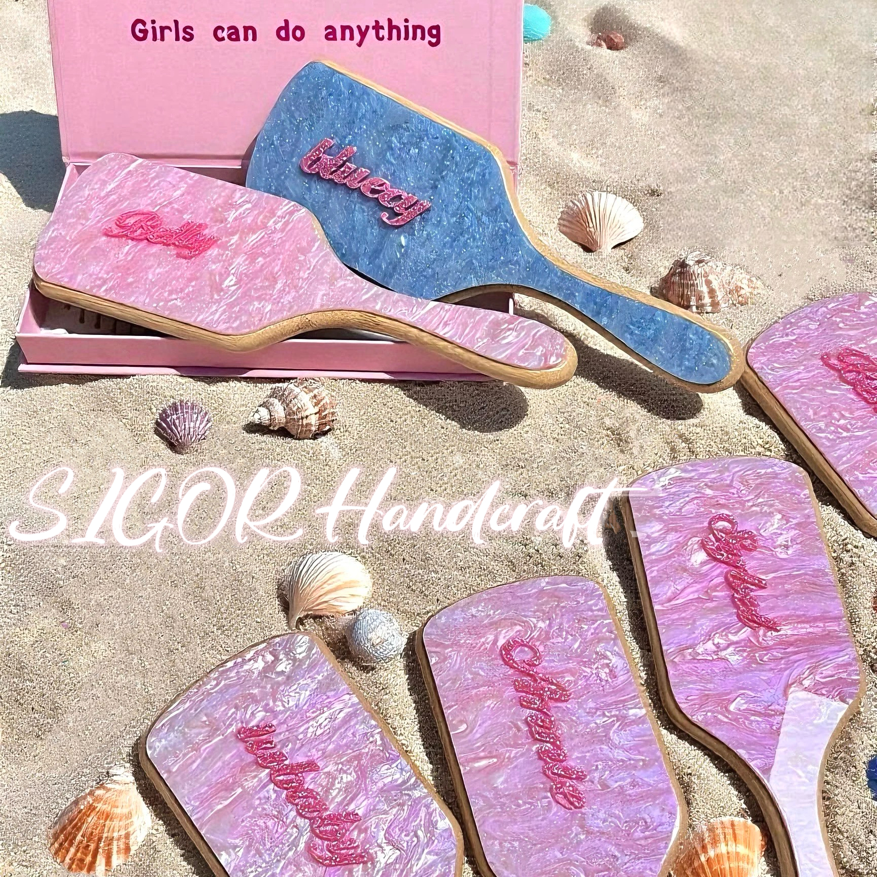 Aurora Glow Name Customization Detangling Brush Comb