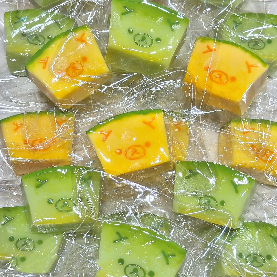 The Rilakkuma Pantry Squishy Food Fruit Keychain Collection