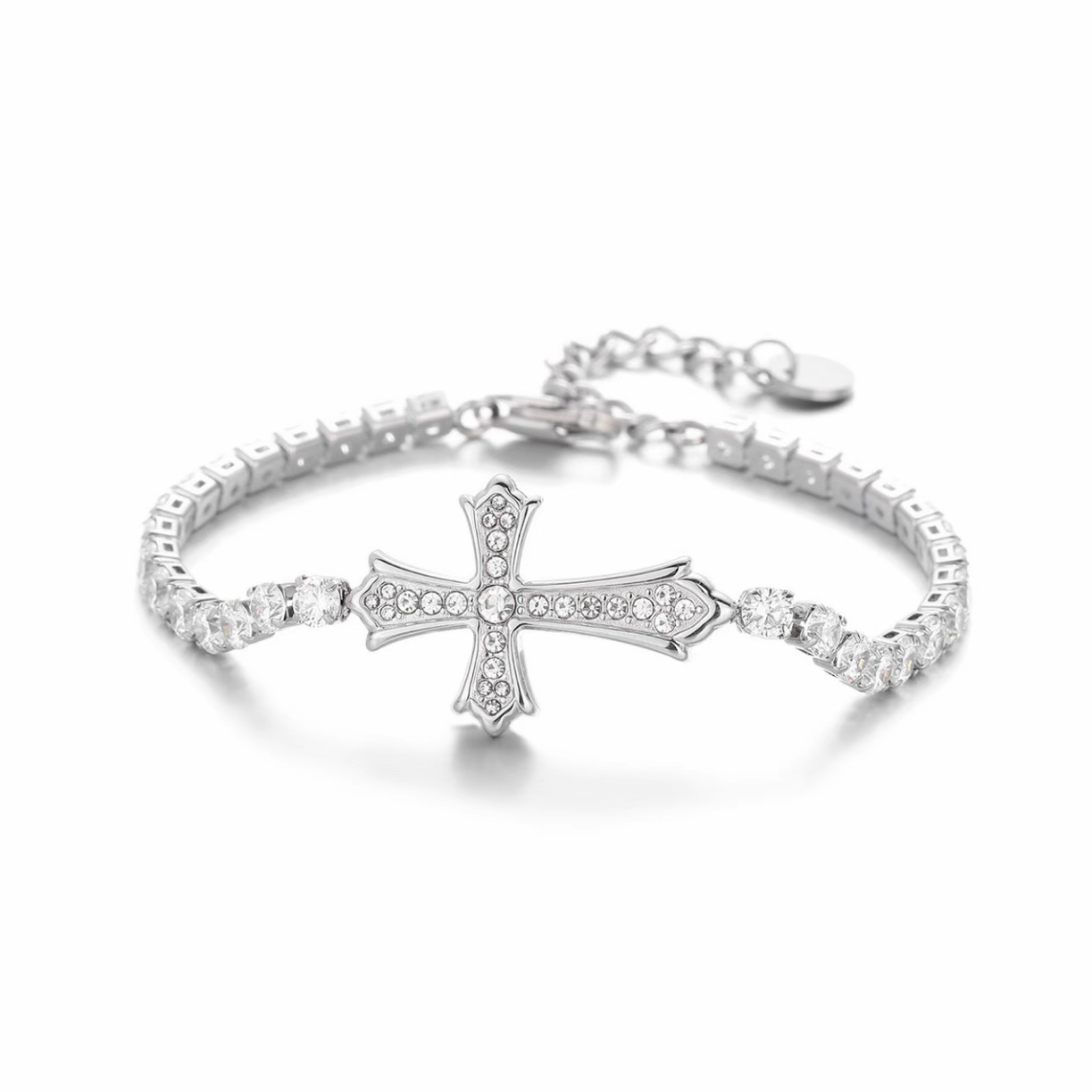 Guardian Cross Classic Tennis Full Rhinestones Bracelet