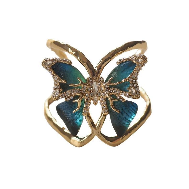 Midsummer Night's Butterfly Dream: Intricately Embellished Open Bangle