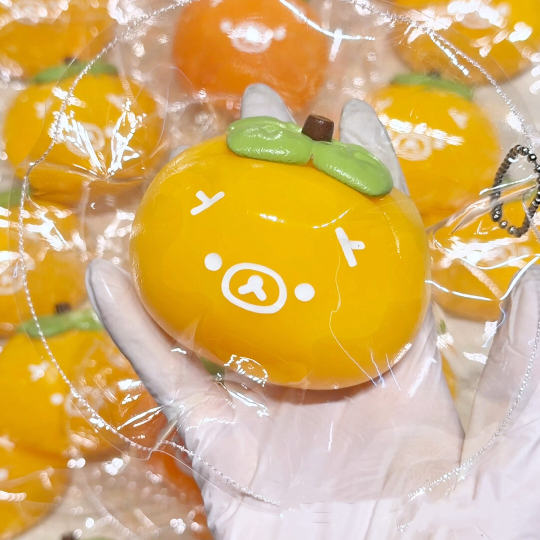 The Rilakkuma Pantry Squishy Food Fruit Keychain Collection