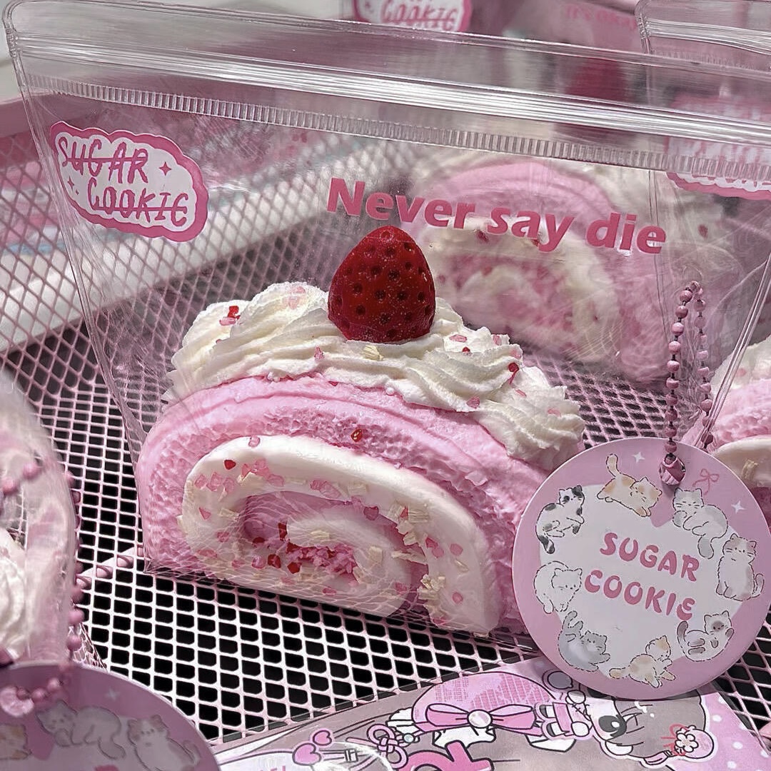 Pink Cream Strawberry Dessert Series — Slow Rising Squeezies Squishy Toys