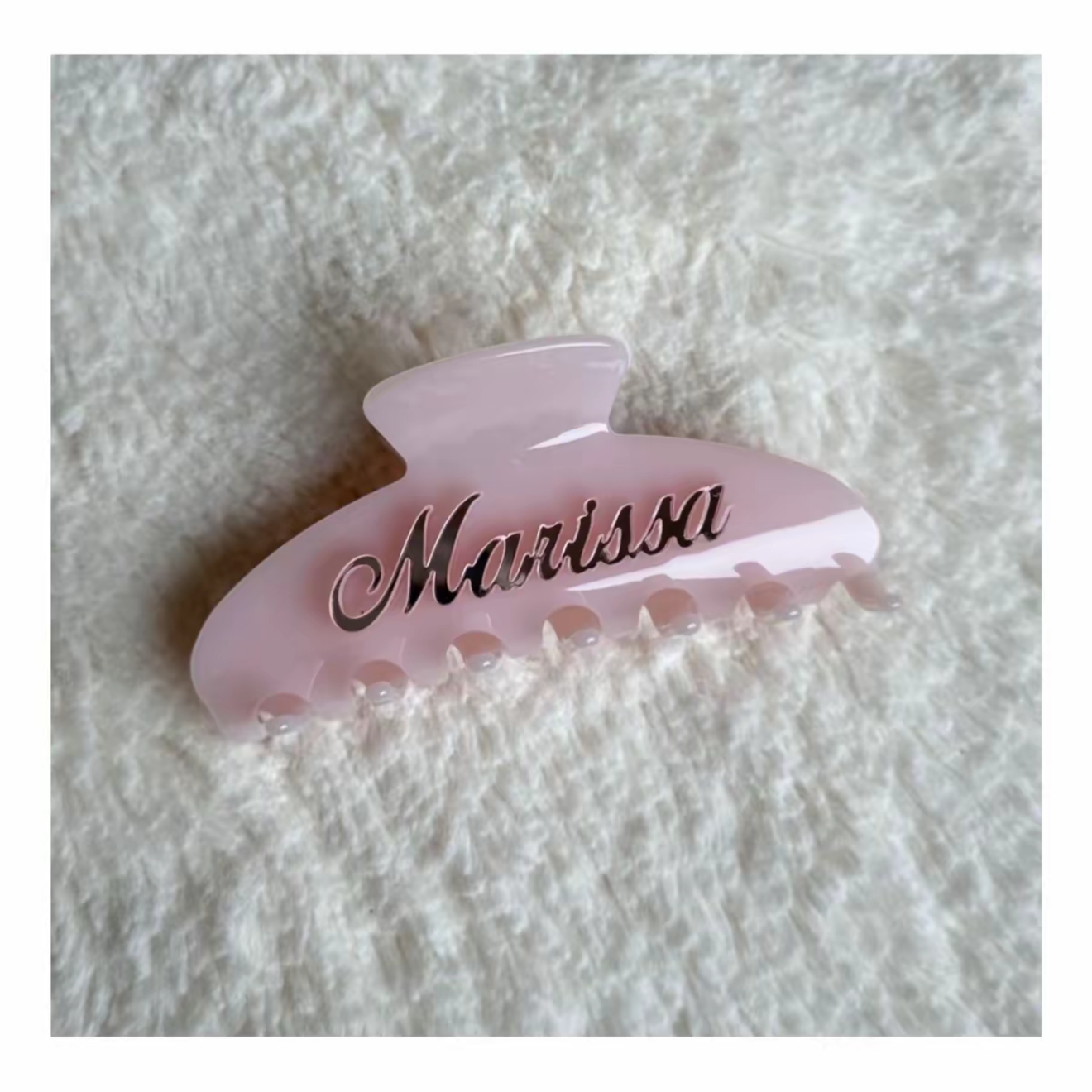 Embossed Acrylic Raised Name Custom Shark Hair Clip