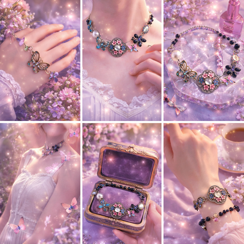 Garden Ward Choker With Twin Bloom Butterfly