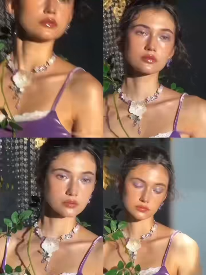 Ocean Seashell Lisianthus Flower Relief Necklace