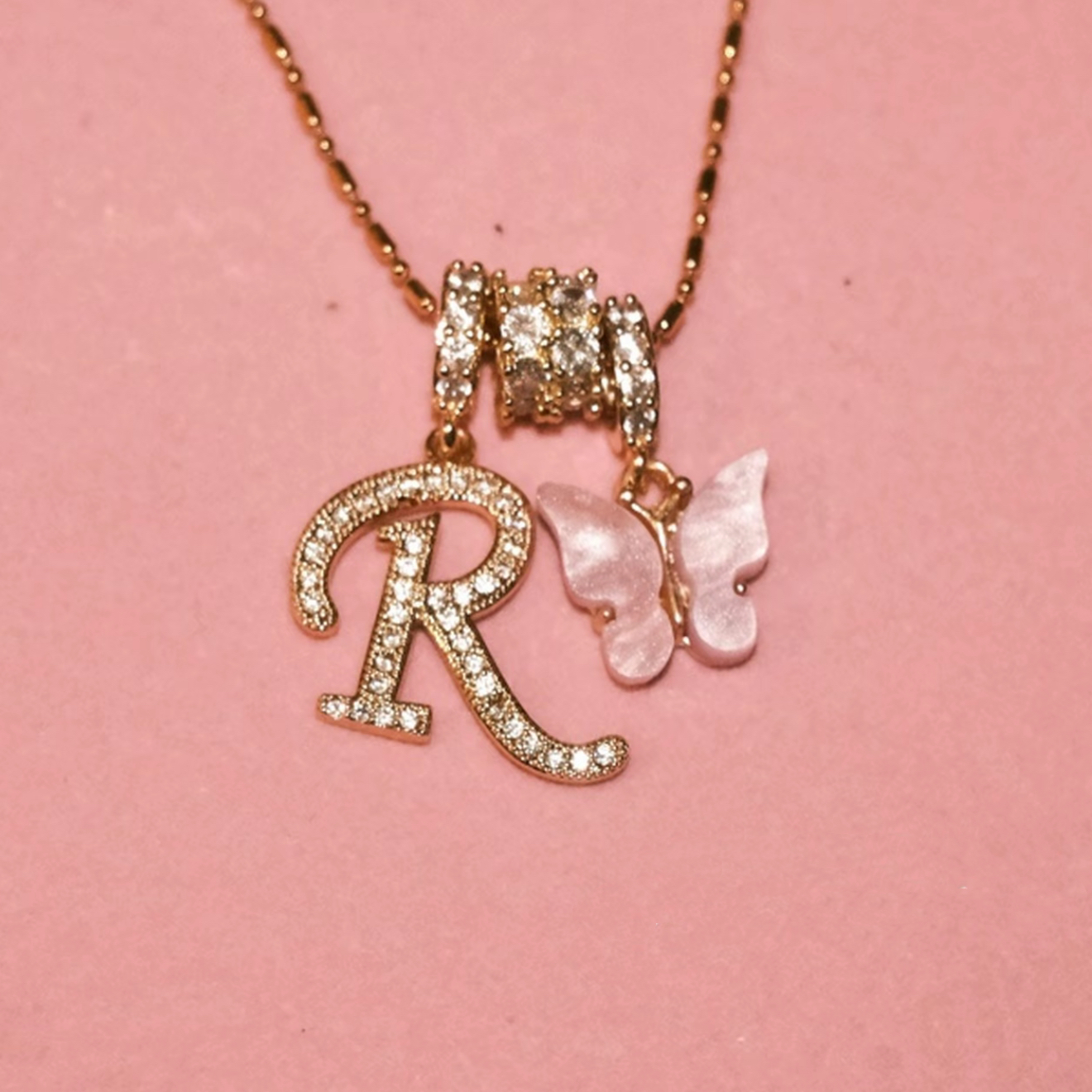Butterfly Dancer Fantasy Name Letters Necklace