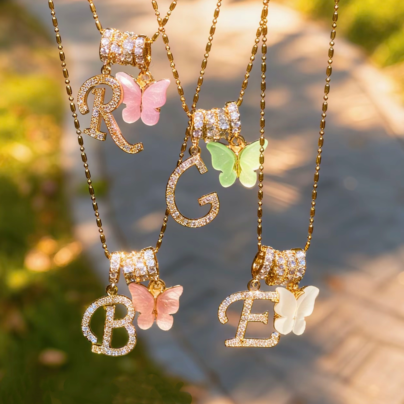 Butterfly Dancer Fantasy Name Letters Necklace