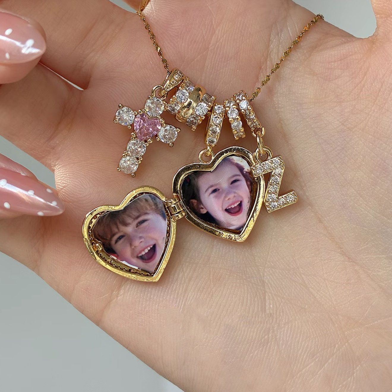 Maiden's Secret Heart Locket Name Letters Necklace