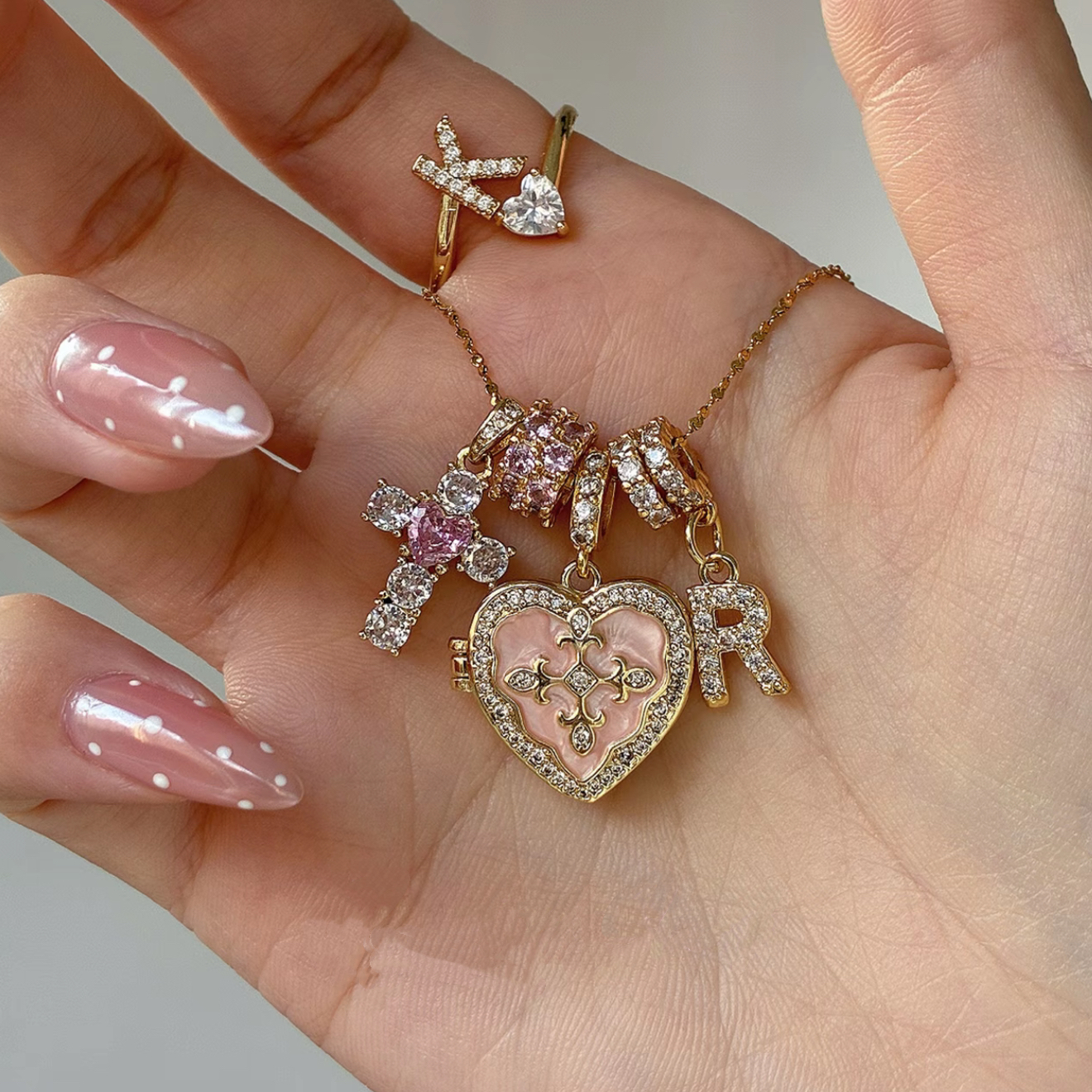 Maiden's Secret Heart Locket Name Letters Necklace