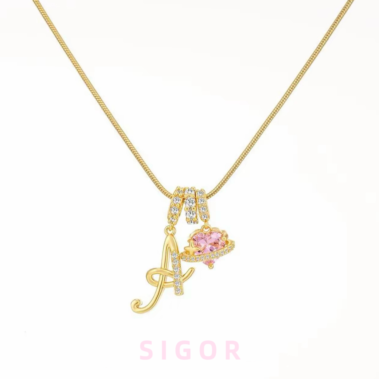 Friendship's Eternal Orbit Name Letters Necklace