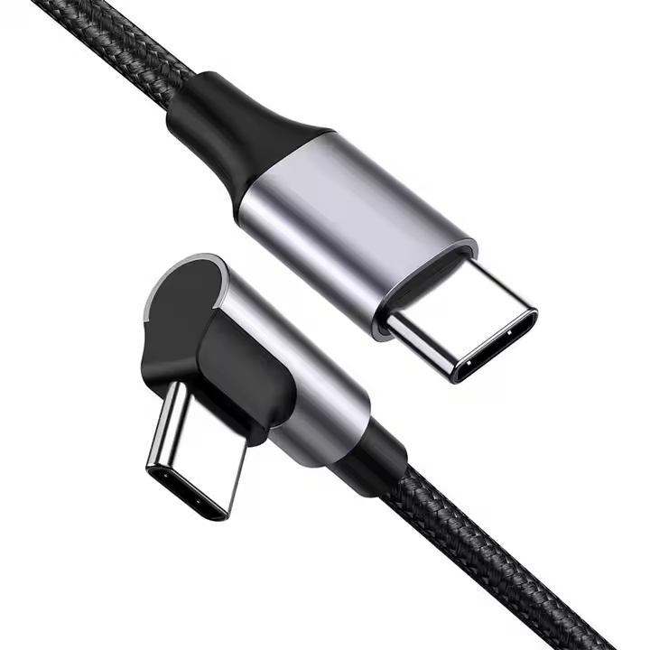SIGOR 90 degree usb data cable Type-C Nylon Braided 100W Fast Charging c to c cable