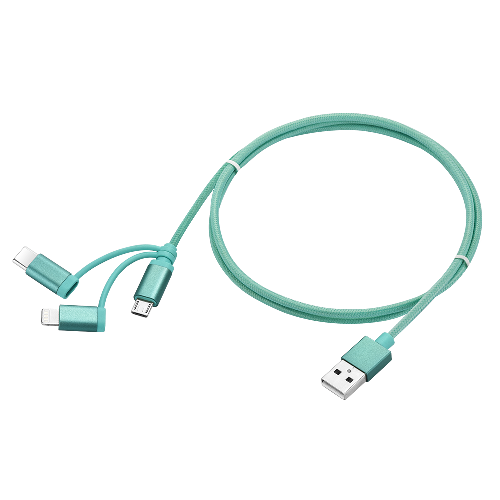 SIGOR 3 in 1 PVC Charging Cable for Iphone Phone Printer Micro Usb Cable Braid