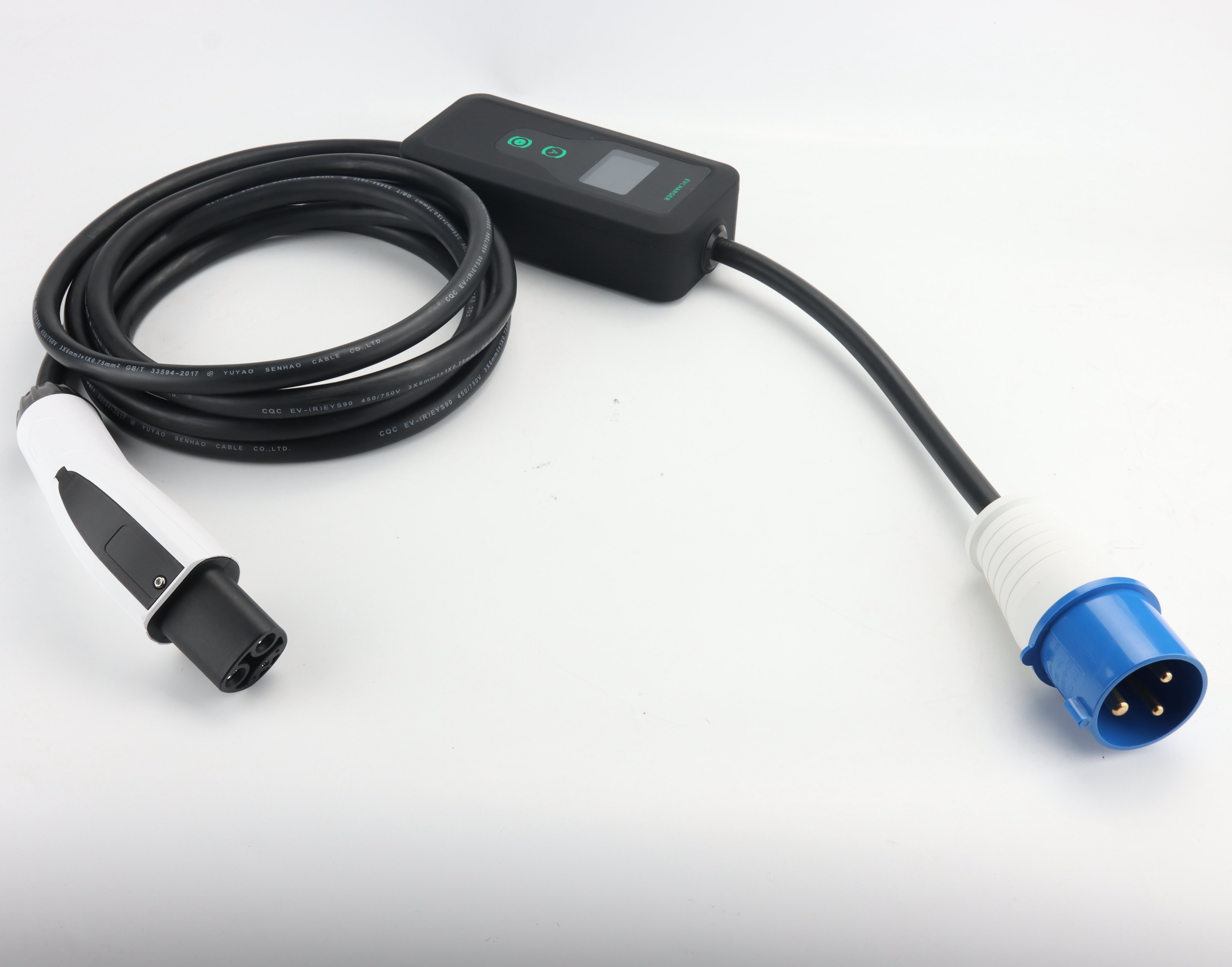 SIGOR Manufacturer Electric Car Adapter Ev Charger Adapter for tesla 32A Single Phase Emobile Ev Charger with LCD for Ev Electric Car