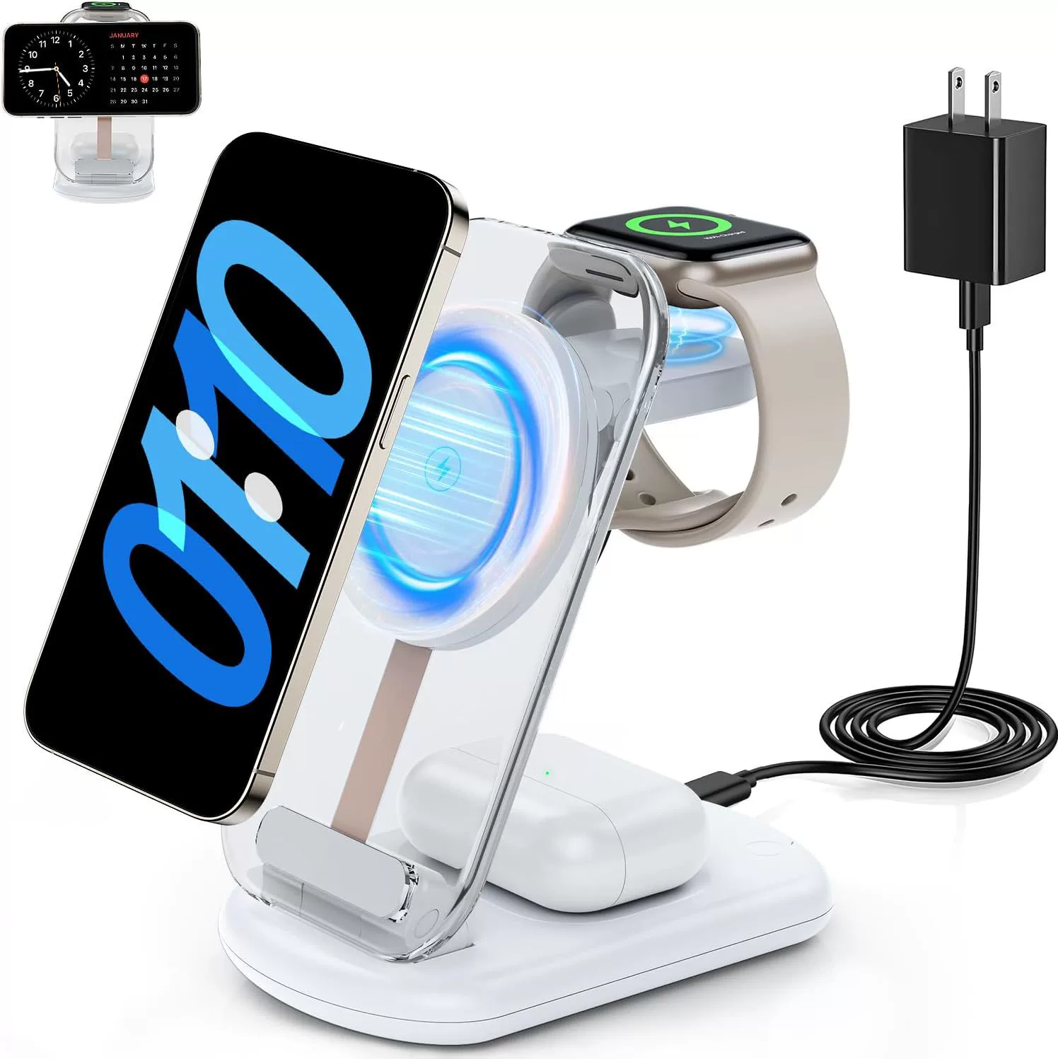 SIGOR New transparent foldable magnetic 3 in 1 wireless charger