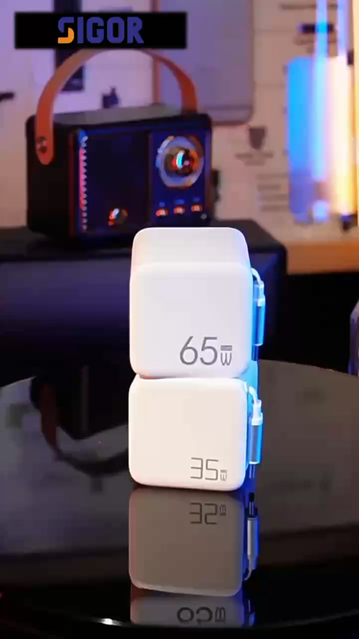 SIGOR 35W/65W USB-C Fast Charger Retractable Phone GaN Charger