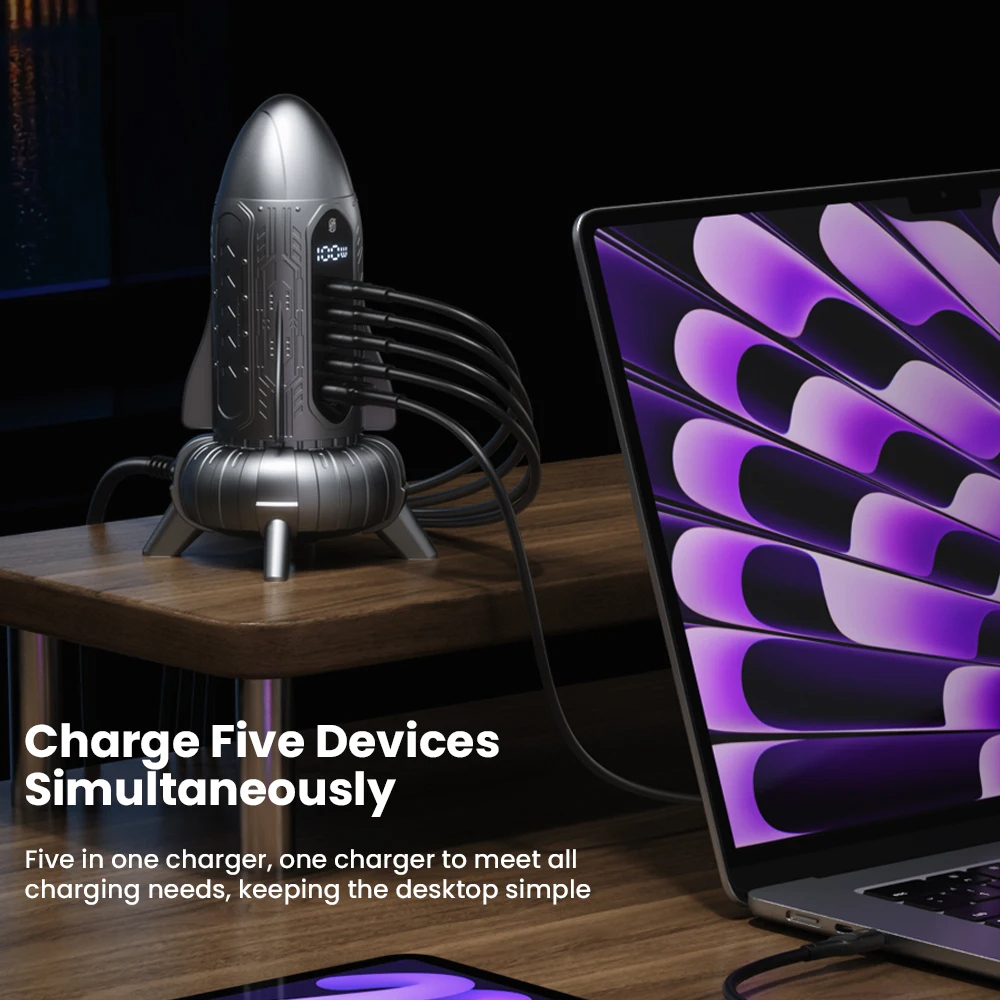 SIGOR 120W USB Charger Multiple Ports Cyberstyle Rocket PD 3.0 Quick Charger