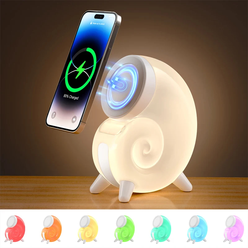 SIGOR Magnetic Wireless Charger Base LED Night Light Phone Fast Charging Adaptor