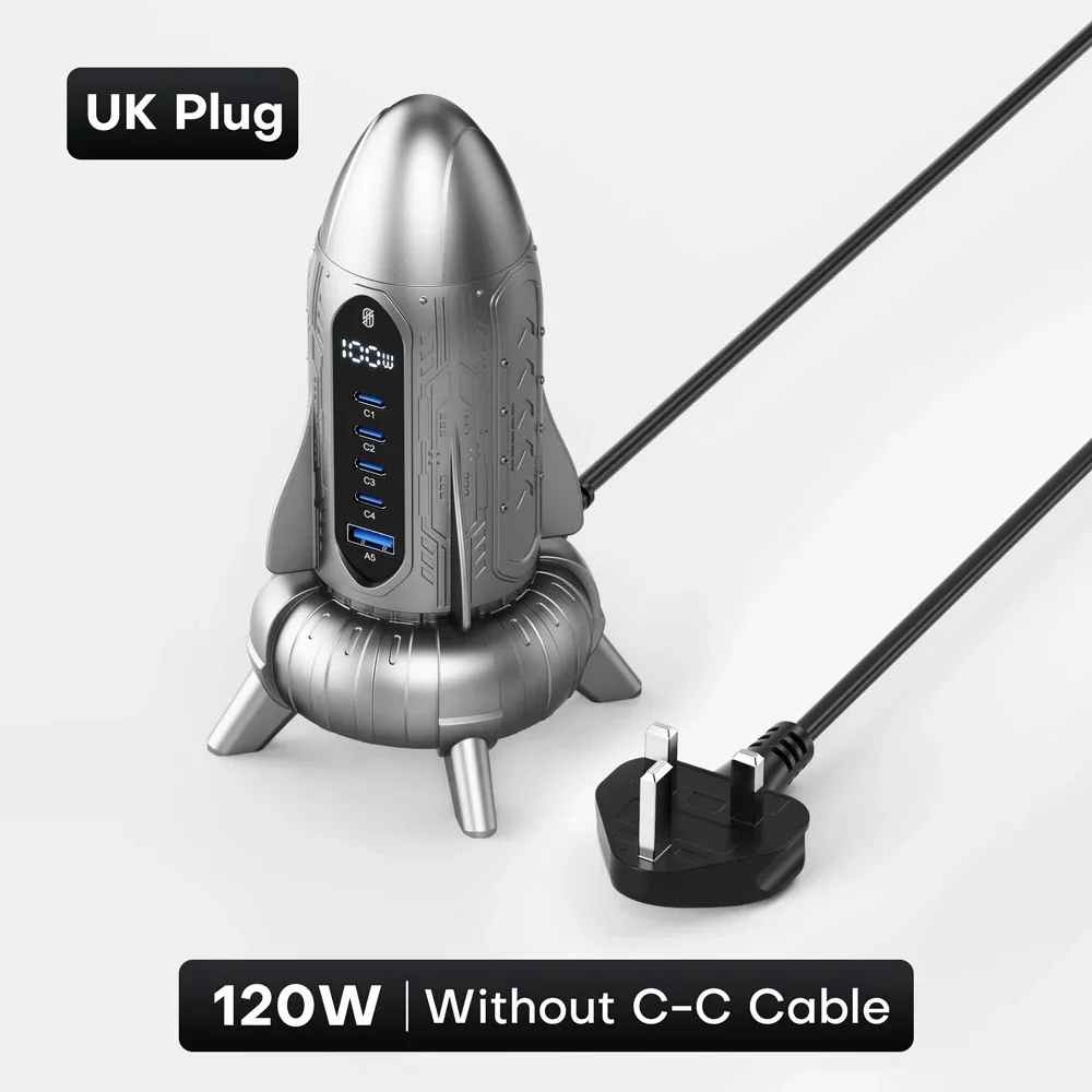 SIGOR 120W USB Charger Multiple Ports Cyberstyle Rocket PD 3.0 Quick Charger