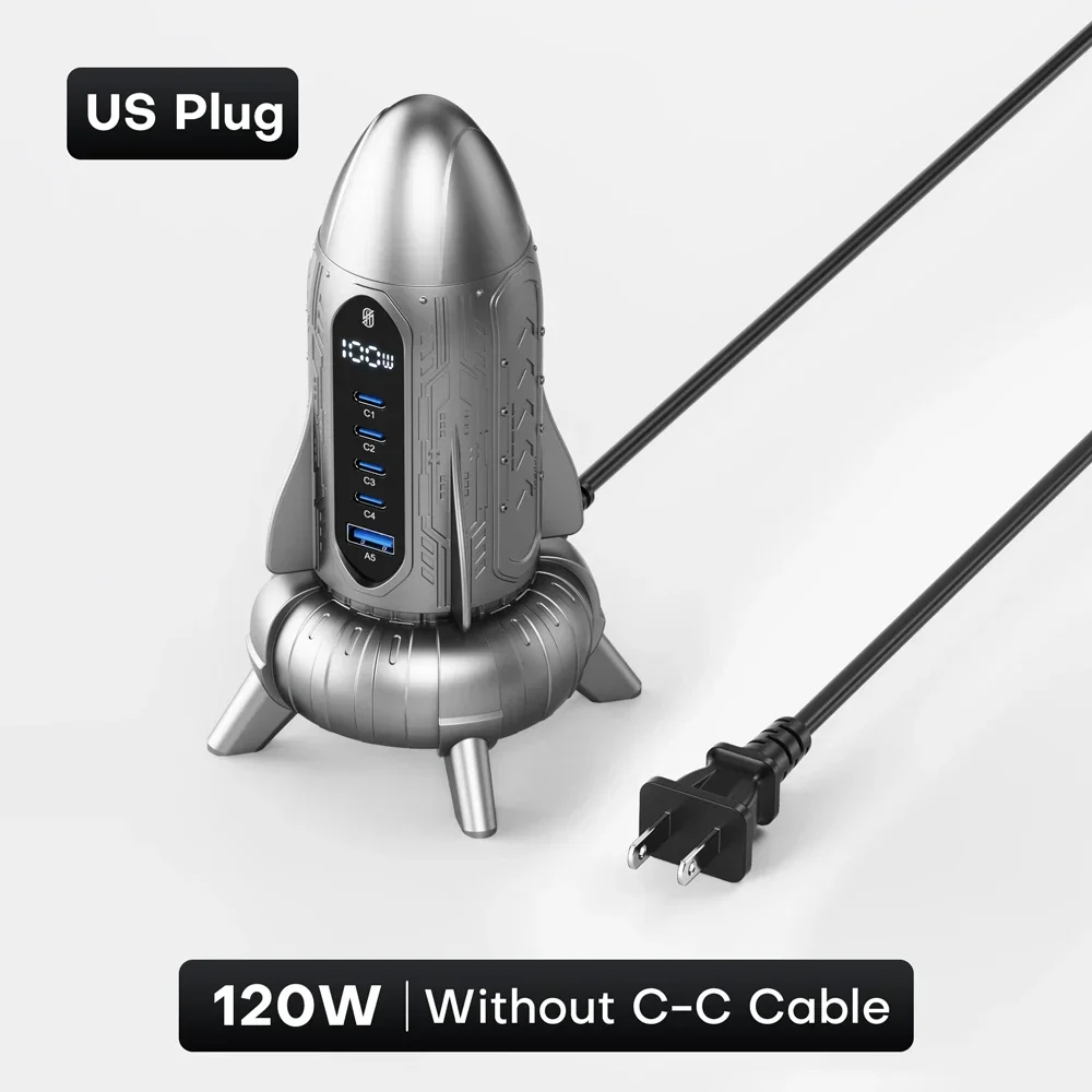 SIGOR 120W USB Charger Multiple Ports Cyberstyle Rocket PD 3.0 Quick Charger