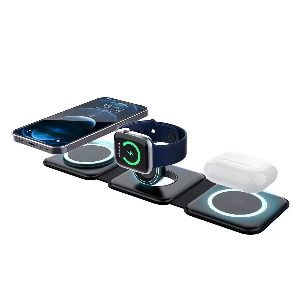 SIGOR Portable 3-in-1 wireless magnetic charger 18W foldable