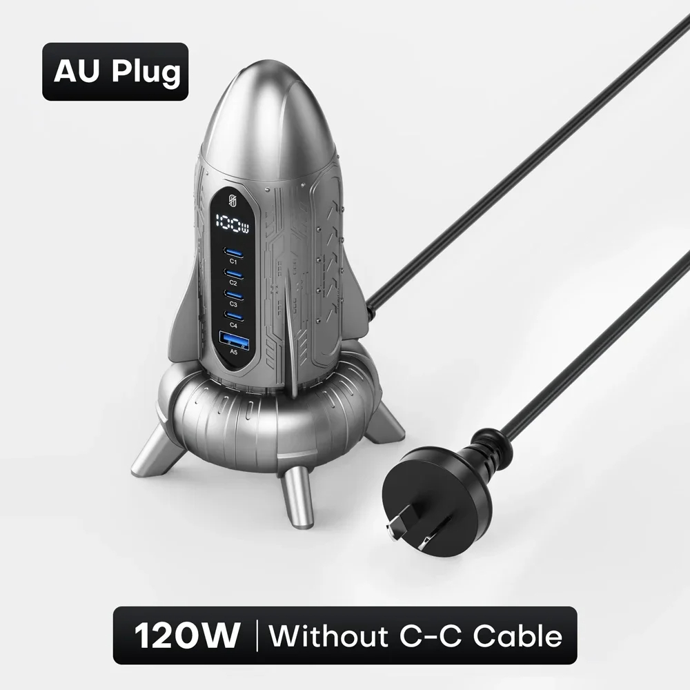 SIGOR 120W USB Charger Multiple Ports Cyberstyle Rocket PD 3.0 Quick Charger