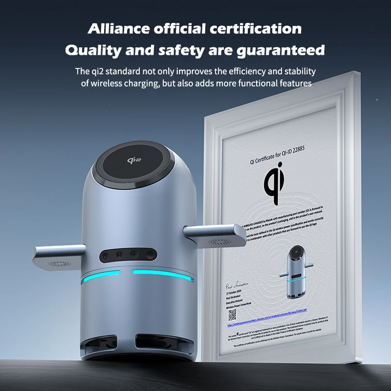 SIGOR Bluetooth Speaker Wireless Charger 3-in-1 Qi 2.0 Fast Charging