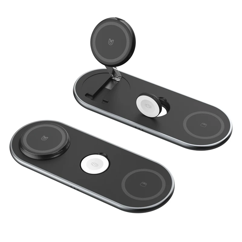 SIGOR 3 in 1 Magnetic Wireless Charging Holder 15W Fast Wireless Charger Stand