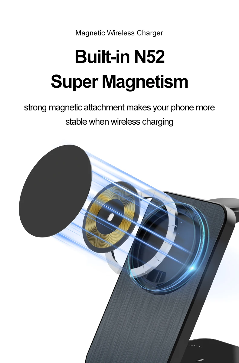 SIGOR New Arrivals Wireless Charging 3 in 1 Foldable Magnetic Multi-function Charger