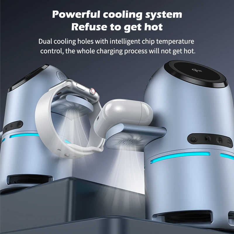 SIGOR Bluetooth Speaker Wireless Charger 3-in-1 Qi 2.0 Fast Charging