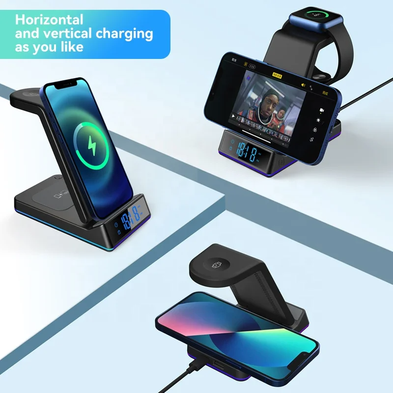 SIGOR 15W 3 in 1 Wireless Fast Charger Charging Folding Wireless Charger