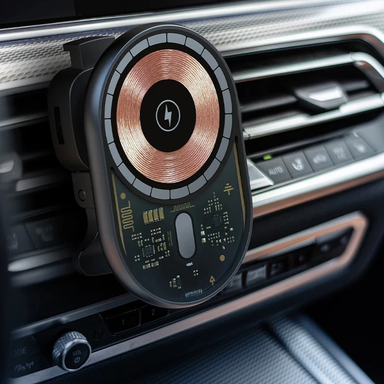 SIGOR 15W Transparent Wireless Car Charger Dashboard Mounting Type Magnet