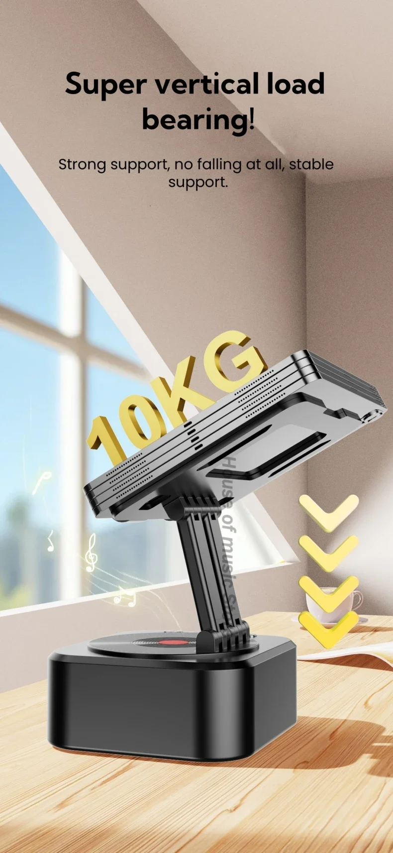 SIGOR 3-in-1 360 Rotating Table Mount With Wireless BT Speaker Stereo