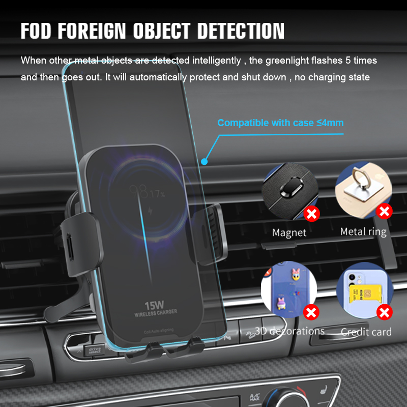 SIGOR Auto Aligning Wireless Charging Automatic Car Phone Mount for Samsung Huawei