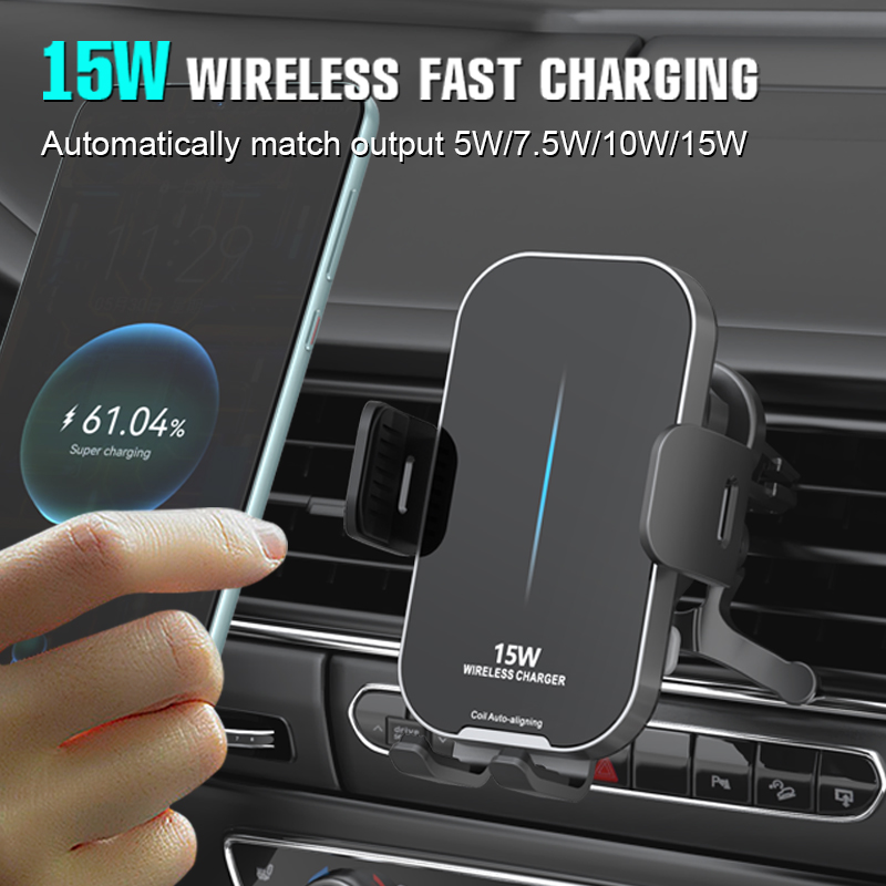 SIGOR Auto Aligning Wireless Charging Automatic Car Phone Mount for Samsung Huawei