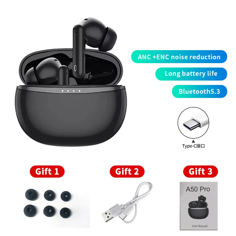 SIGOR Top Selling A50 Pro Wireless Earbuds BT5.3 ANC Noise Canceling