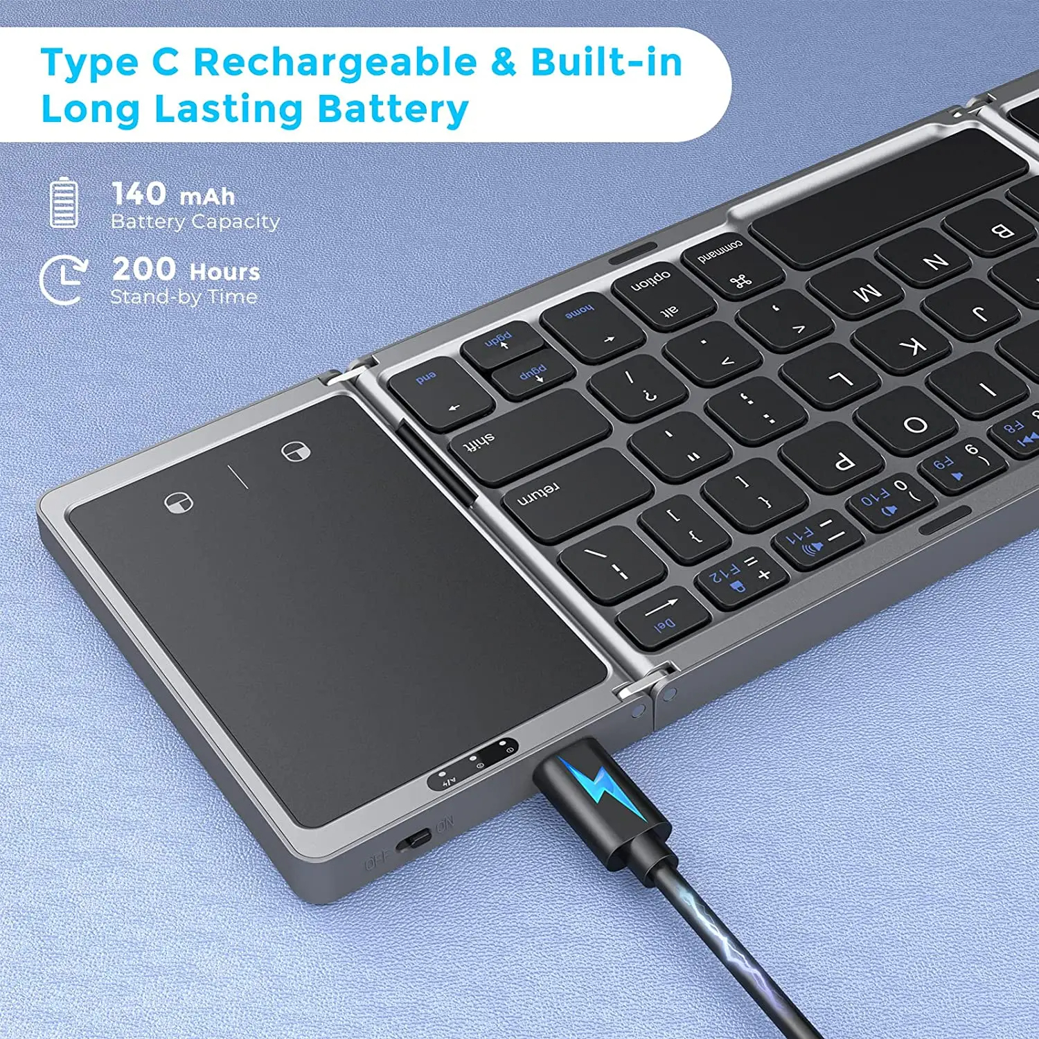 SIGOR Foldable Wireless Bluetooth Keyboard Rechargeable Portable Keyboards