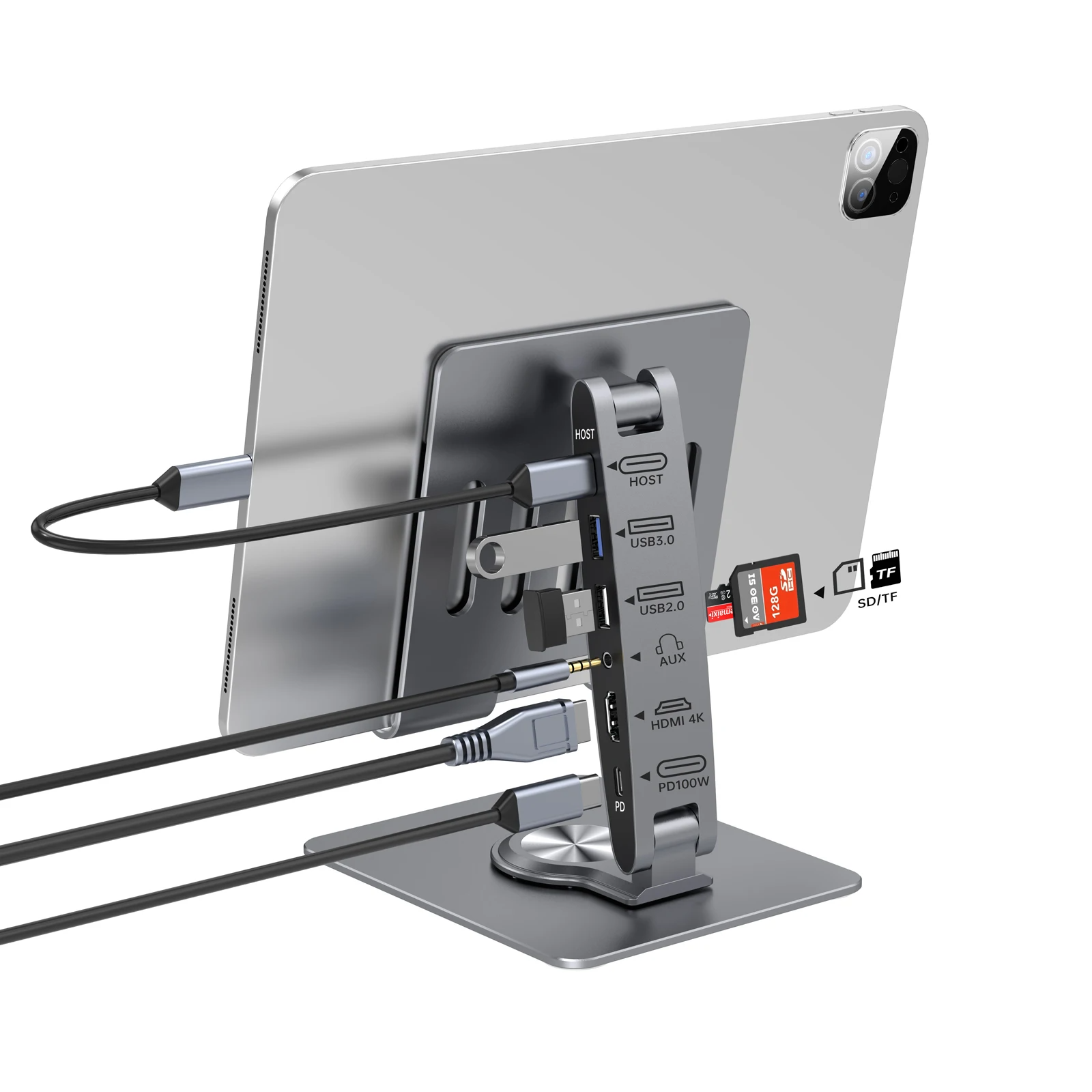 SIGOR 2025 Laptop Stand 7-in-1 USB Hub Type C Docking Station