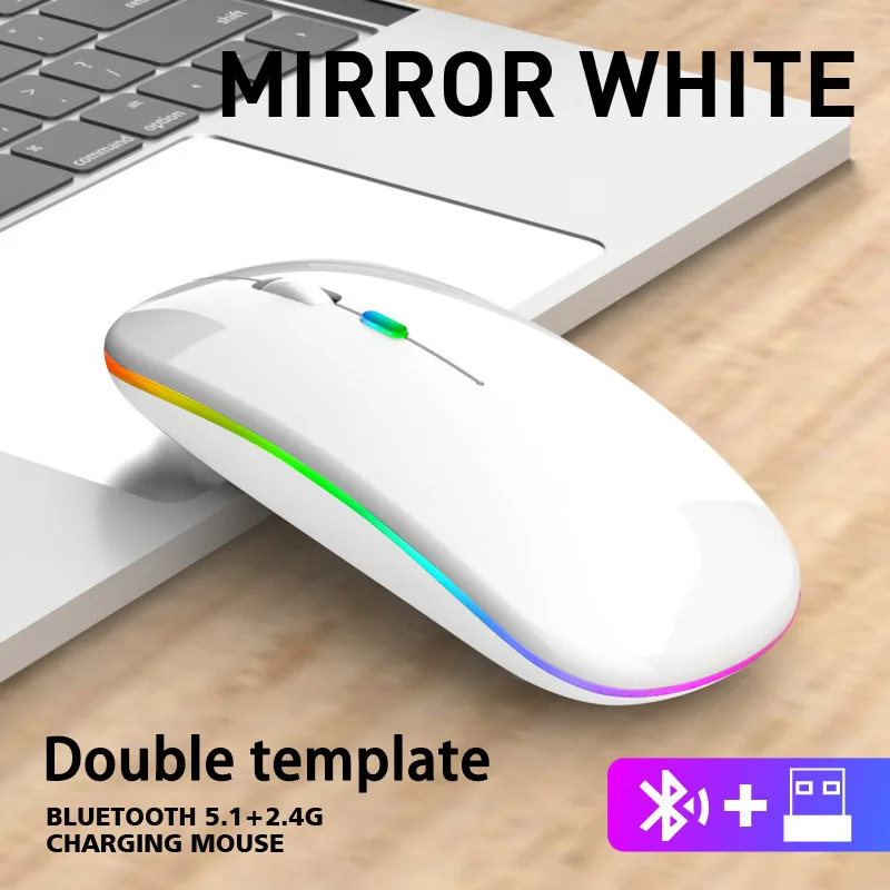 SIGOR Wireless Mouse Bluetooth and 2.4GHz Dual Modes Rechargeable