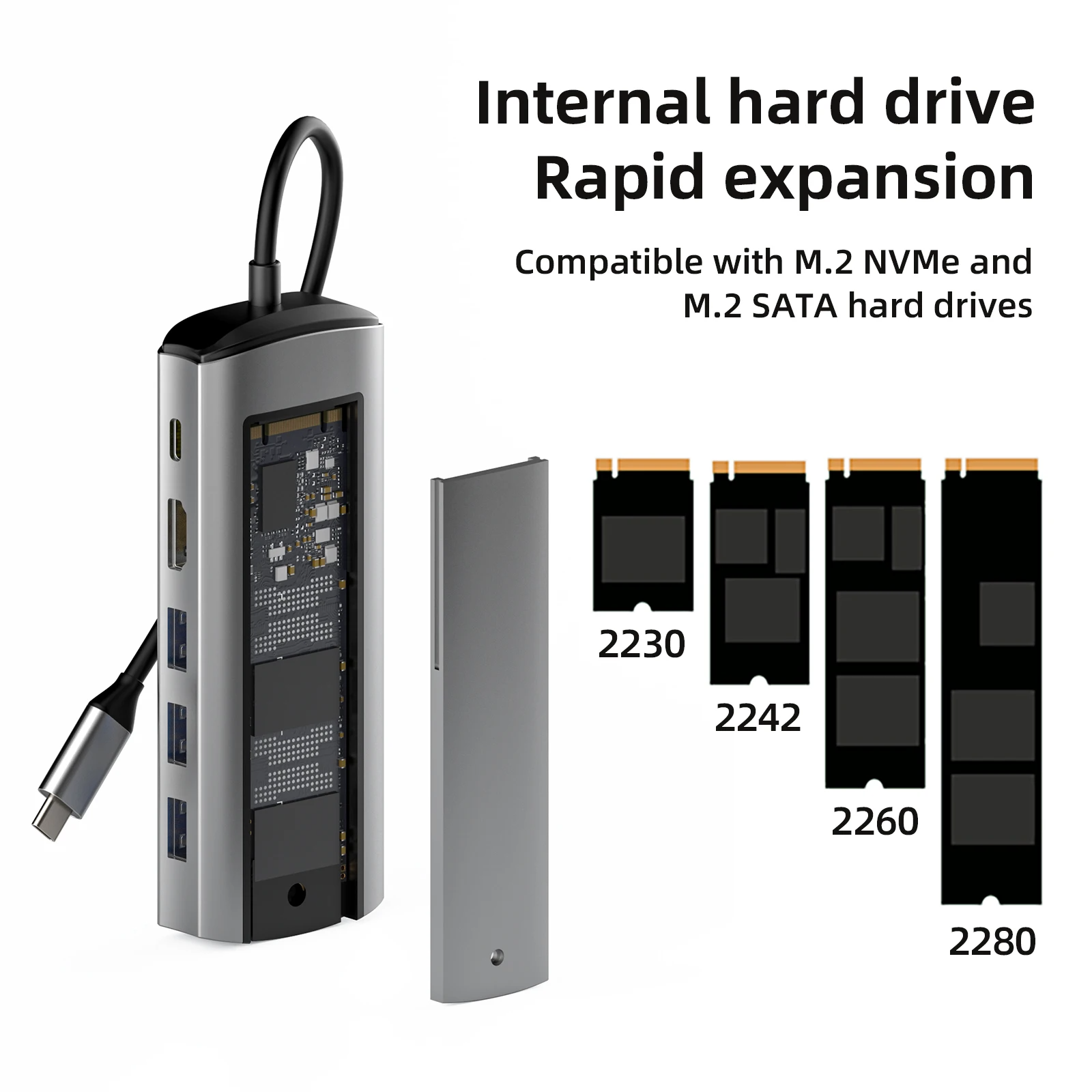 SIGOR SSD USB Hub 6-in-1 Type C Hub Docing Station
