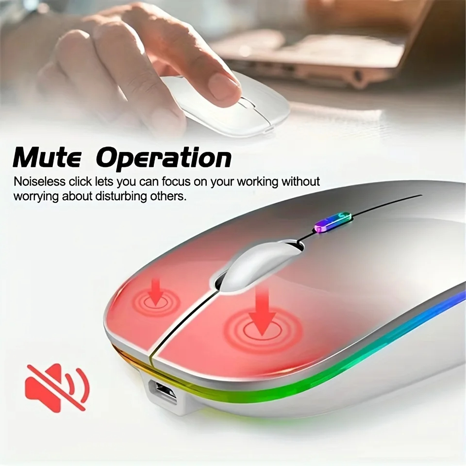 SIGOR Wireless Mouse Bluetooth and 2.4GHz Dual Modes Rechargeable