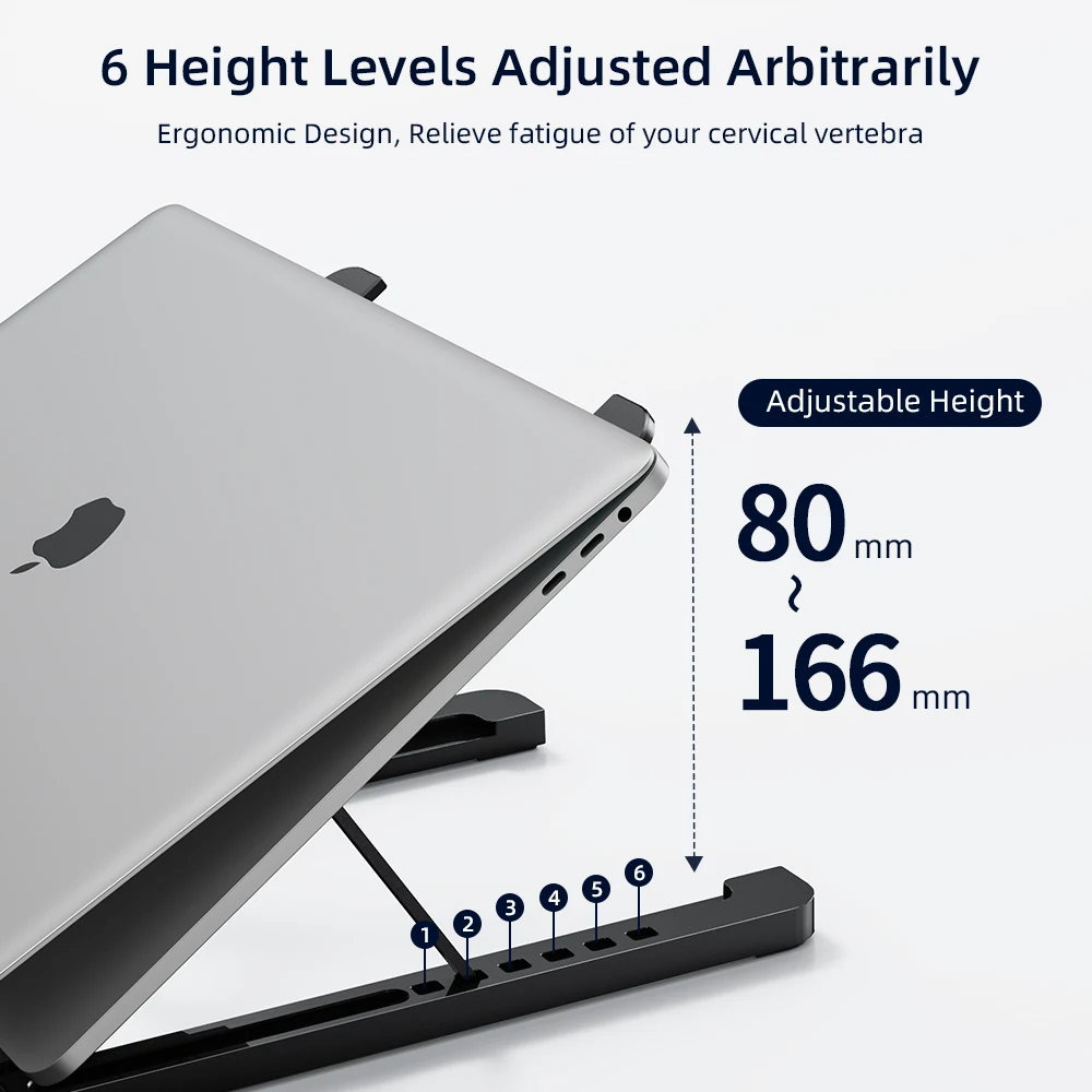 SIGOR 4 in 1 Adjust Height Metal Foldable RGB Light Laptop Stand With USB Hub