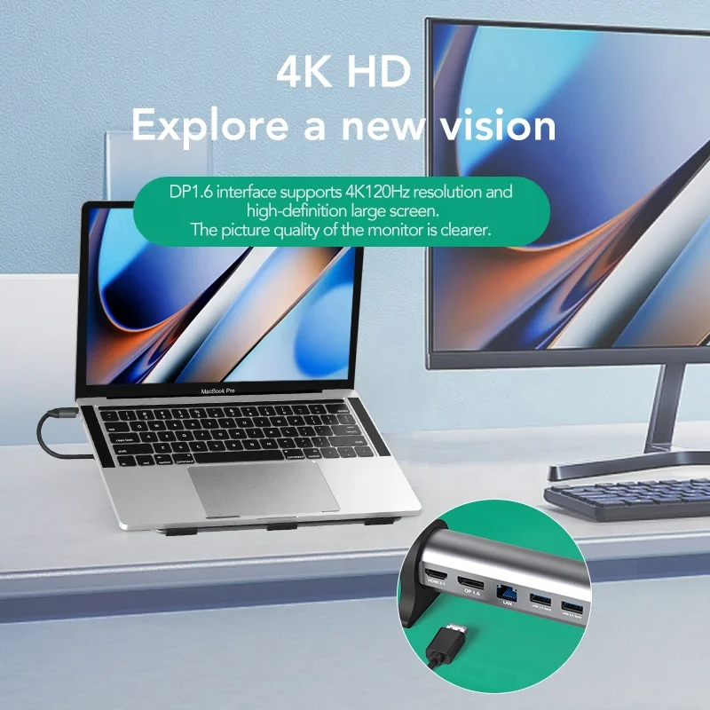 SIGOR Portable Type c HUB Splitter USB 3.0 Adapter Docking Station