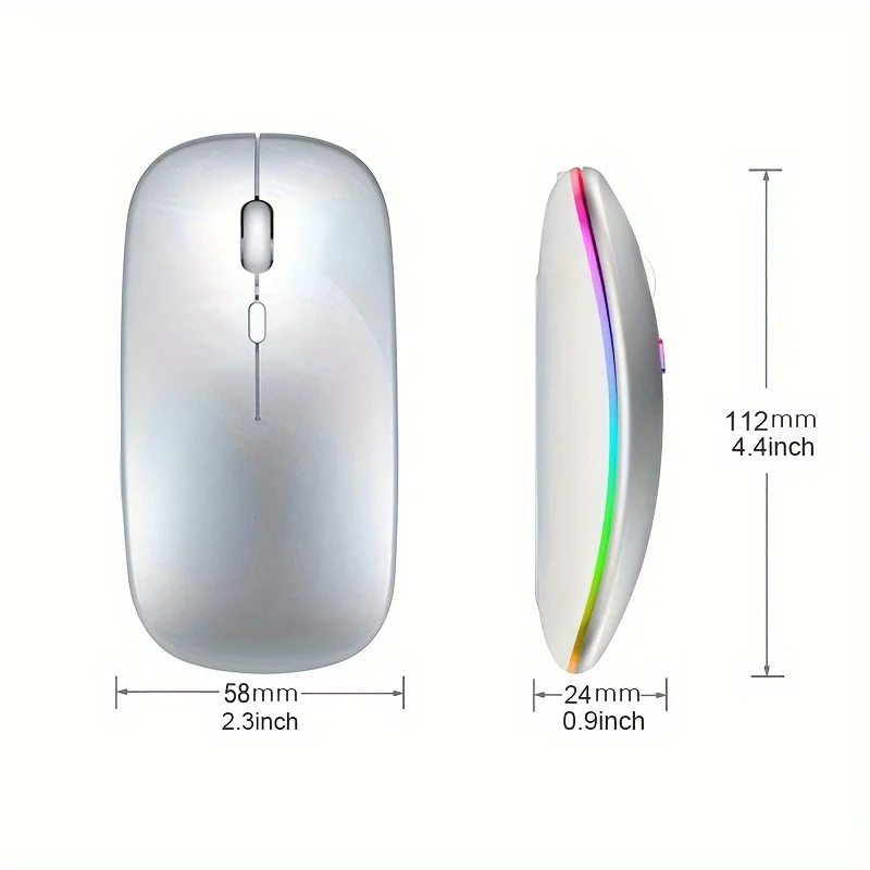 SIGOR Wireless Mouse Bluetooth and 2.4GHz Dual Modes Rechargeable