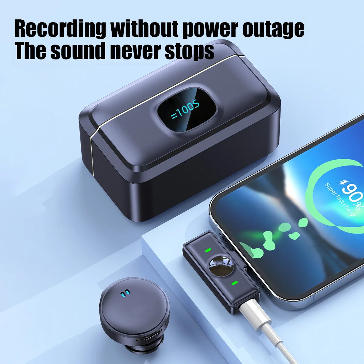 SIGOR 2.4G Chip Wireless Magnetic Suction Button Collar Microphone