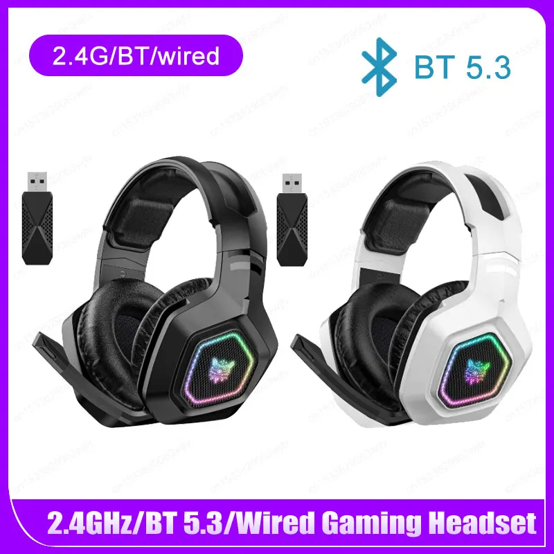 SIGOR Wireless Gaming Headset 2.4GHz/BT 5.3/Wired Over Ear Headphones