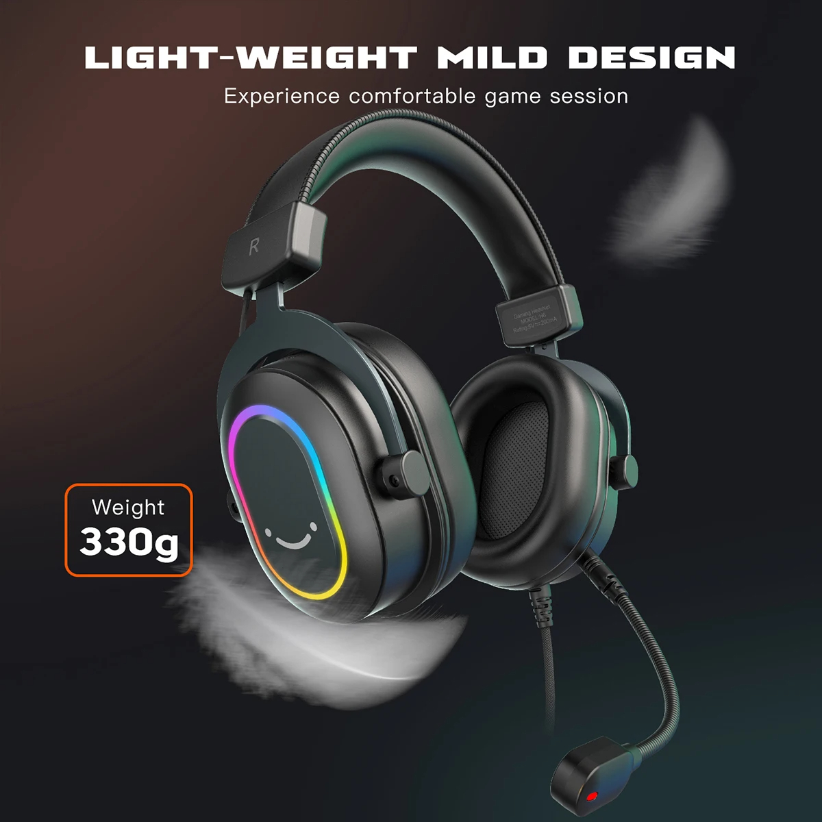 SIGOR Dynamic RGB Gaming Headset with Mic Over-Ear Headphones 7.1 Surround Sound